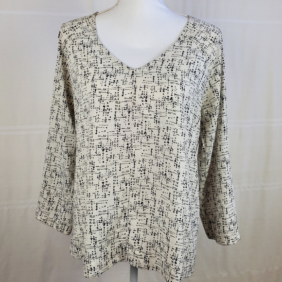 Gibson long sleeve 100% back zip v neck top Small - Picture 1 of 8